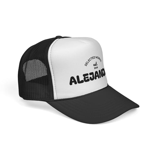 Personalized 'Alejandro' Trucker Cap – Retro Mesh Baseball Hat, 'Selected Works est. 2026'